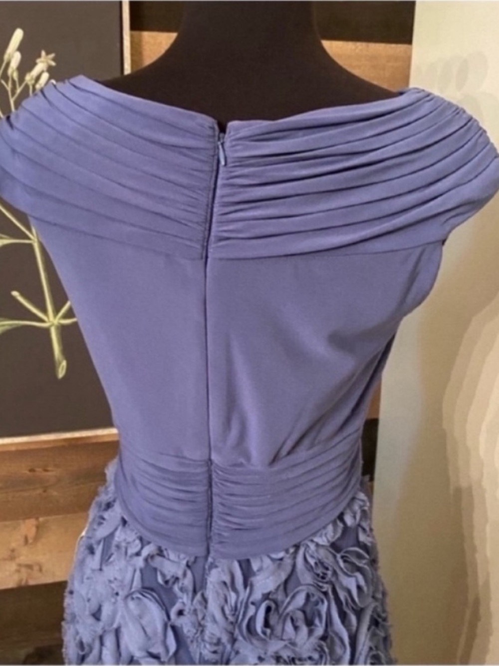 Patra NEW Crossover Pleated Front Soutache Skirted Gown Cornflower Blue Women 6 - Picture 4 of 13